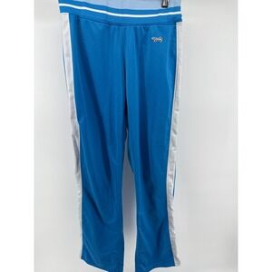 Retro Fox Blue Athletic Track Pants Joggers with White Stripe Size S